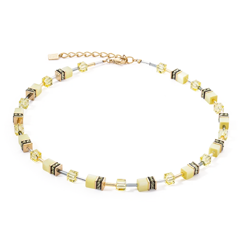 custom necklaces for Valentine's Day -GeoCUBE® Iconic Mono Gold necklace yellow