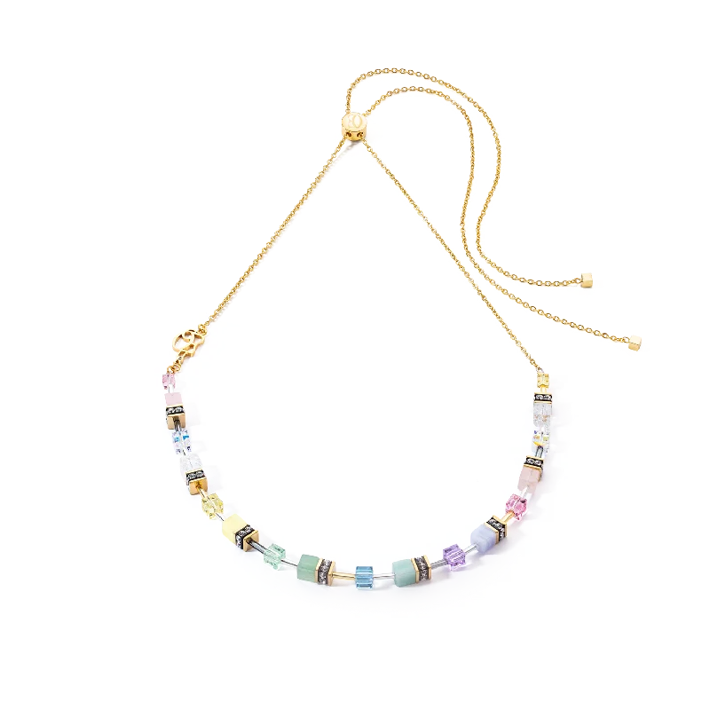 elegant necklaces with diamonds for gifts -GeoCUBE® Iconic Nature Chain necklace pastel