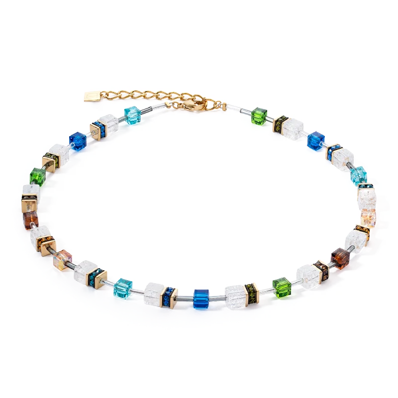 affordable birthstone necklaces -GeoCUBE® Iconic Nature necklace multicolour gold