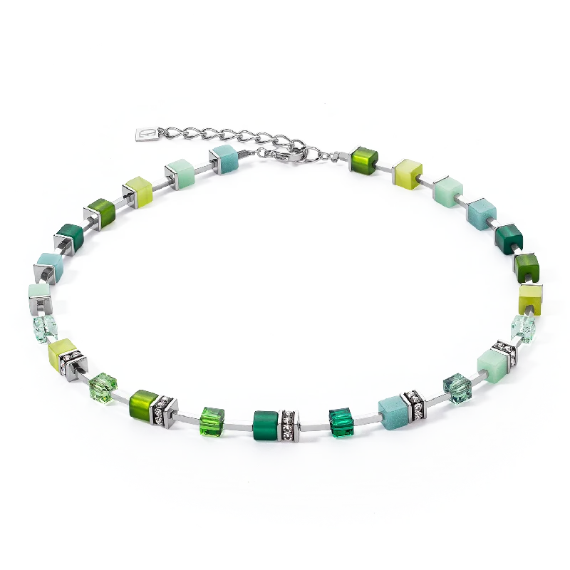 gemstone necklaces for special celebrations -GeoCUBE® Iconic Pure Necklace Green