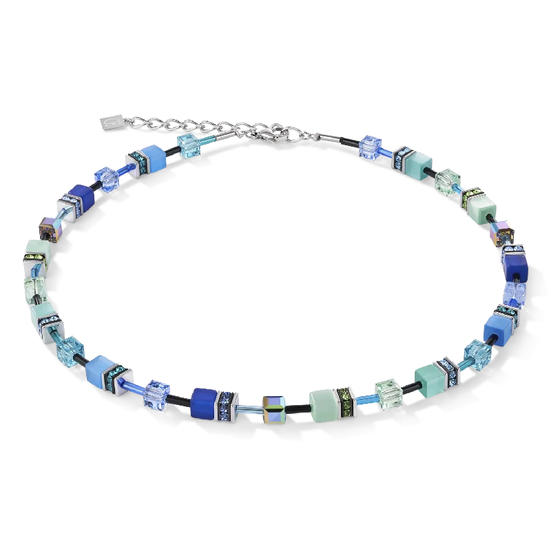 designer pendant necklaces with diamonds -GeoCUBE® Necklace blue-green