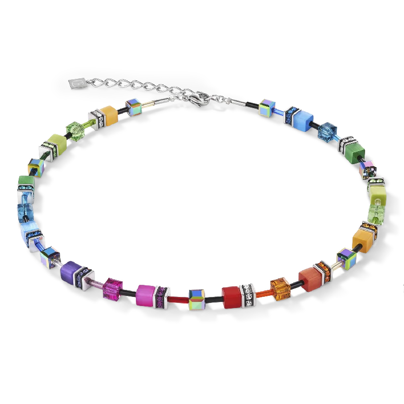 beautiful sterling silver necklaces -GeoCUBE® necklace multicolour rainbow