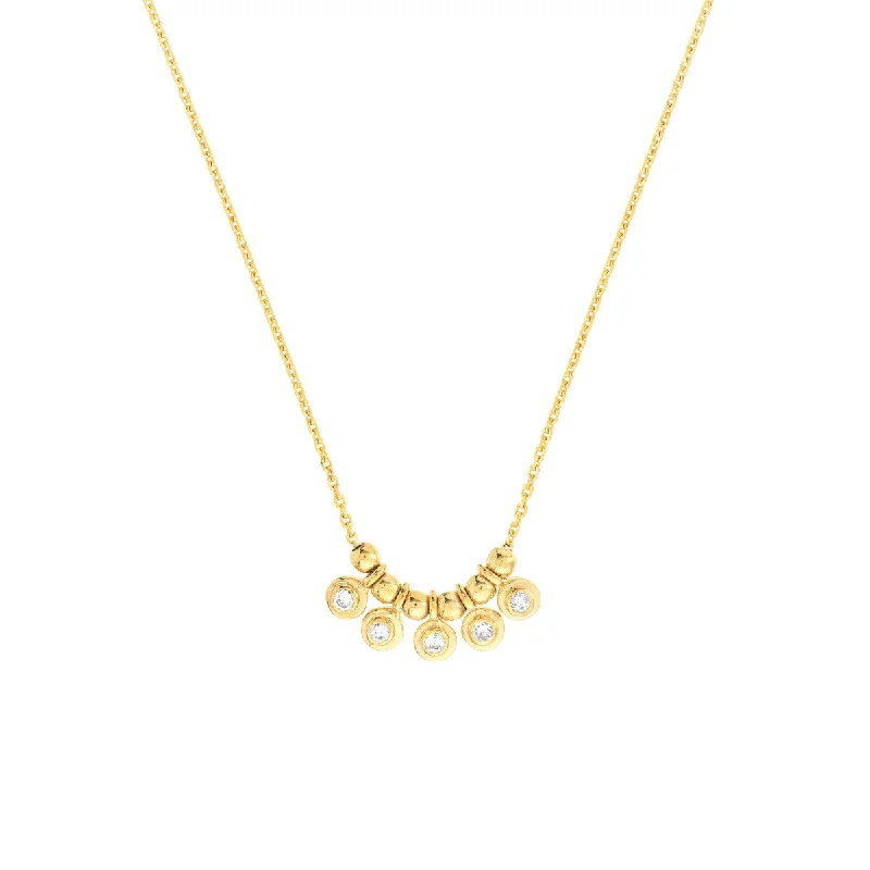 elegant gold necklaces with gemstones -JESS BEAD BEZEL NECKLACE