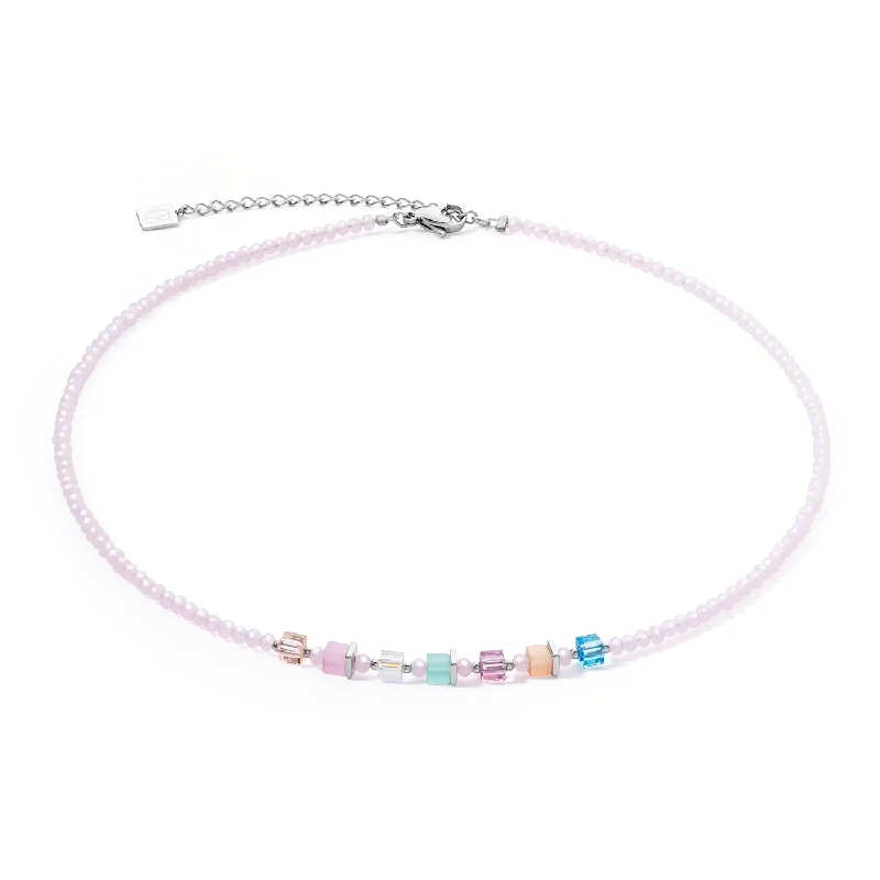 pearl and gold necklaces -Joyful Colours necklace pink-multicolour