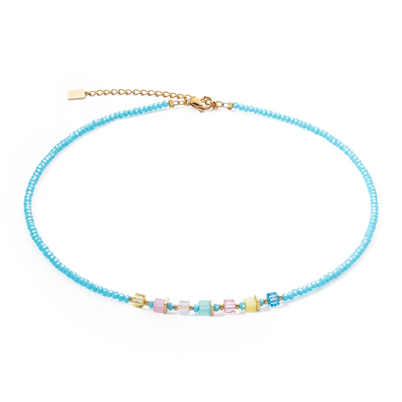 silver chain necklaces for special occasions -Joyful Colours Necklace turquoise-multicolor