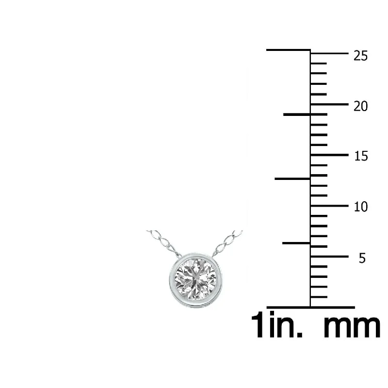 romantic silver necklaces for couples -Marquee 1/4 Carat Lab Grown Diamond Bezel Pendant in 14K White Gold