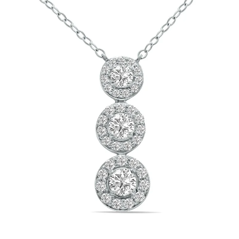 luxury gemstone necklaces for special events -Marquee 3/4 CTW Lab Grown Diamond Pendant in 10K White Gold (F-G Color, VS1- VS2 Clarity)