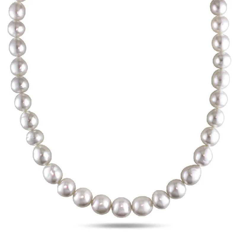 unique pendants for necklaces -Miadora Signature Collection 14k Yellow Gold South Sea Pearl Necklace (8.5-10 mm)