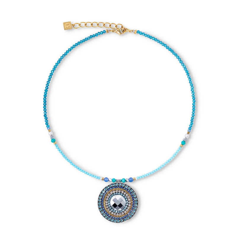 unique personalized necklaces for women -Necklace amulet Ocean Vibes turquoise gold