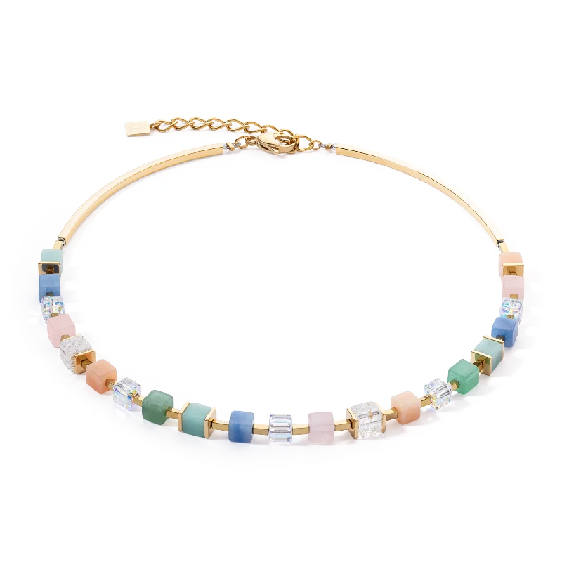 trendy necklaces with colorful beads -Necklace Precious Classic Cubes multicolour-gentle