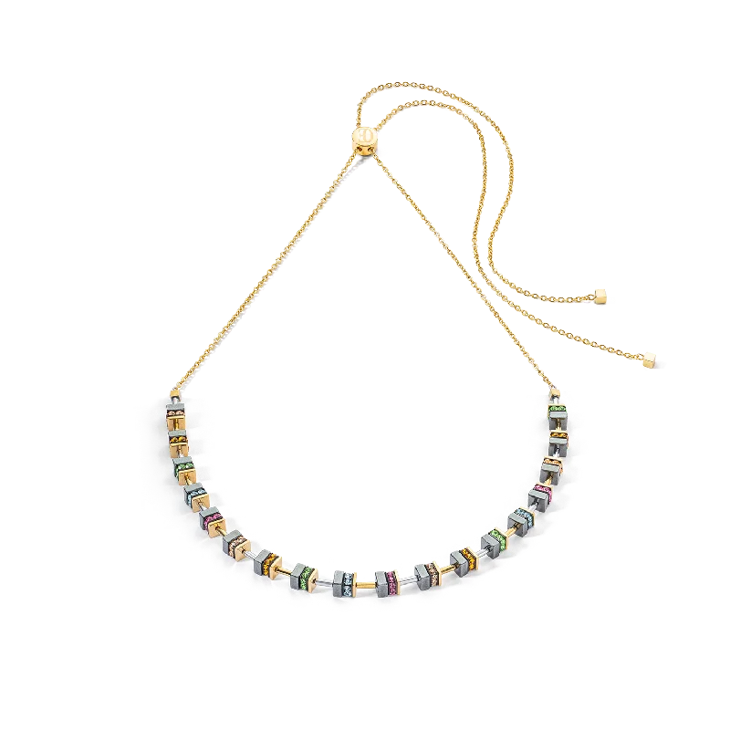 high-end designer necklaces -Sparkling Classic Chain necklace gold multicolour