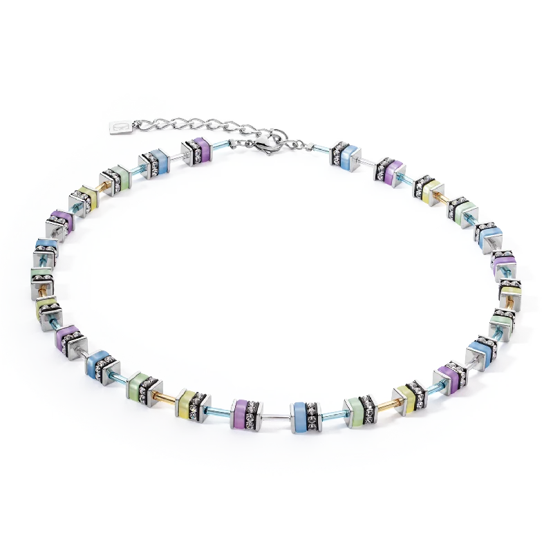 custom chain necklaces with charms -Sparkling Classic Pastel necklace multicolour