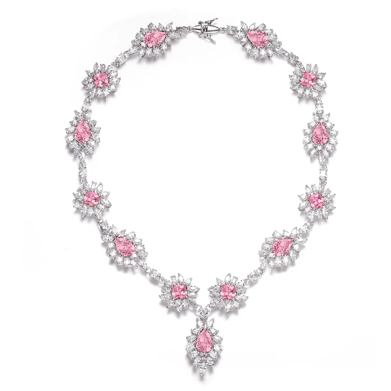 high-end diamond necklaces -Antoinette Soleil Rose Pink Necklace