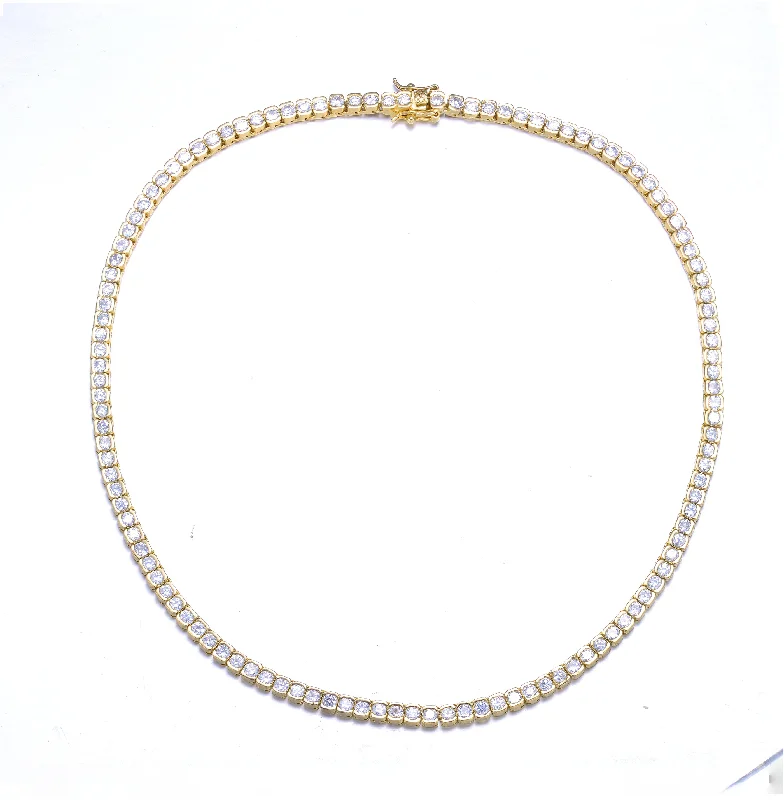 stylish gold pendants for necklaces -Marie Tennis Chain Anniversary Necklace