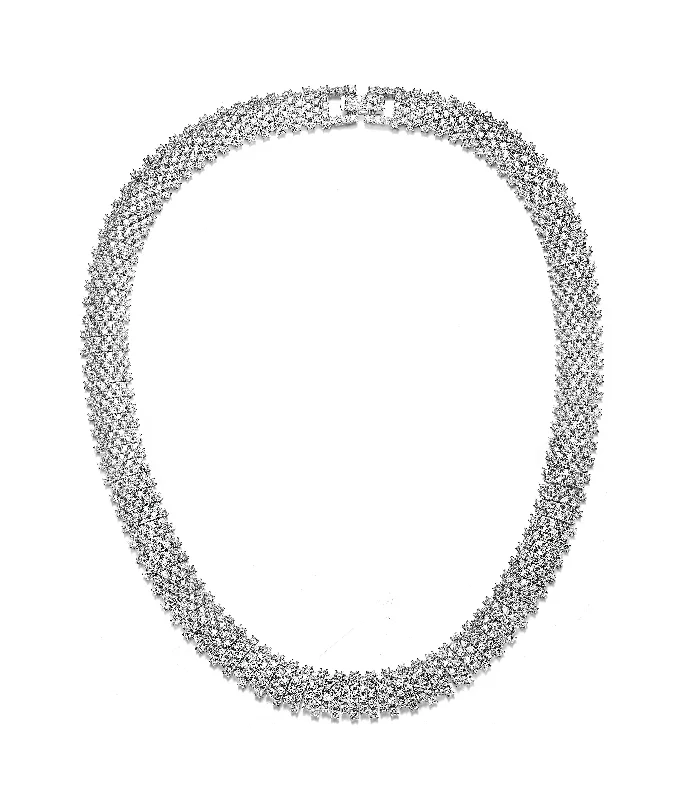 custom wedding pendant necklaces -Louise Linear Pave Necklace