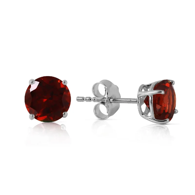 luxury earrings for bridesmaids -0.95 Carat 14K Solid White Gold Behold Glory Garnet Earrings