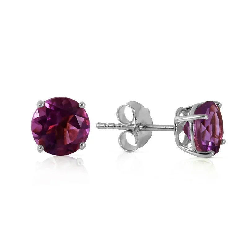 fashion earrings for the holiday season -0.95 Carat 14K Solid White Gold Close To Paradise Amethyst Earrings