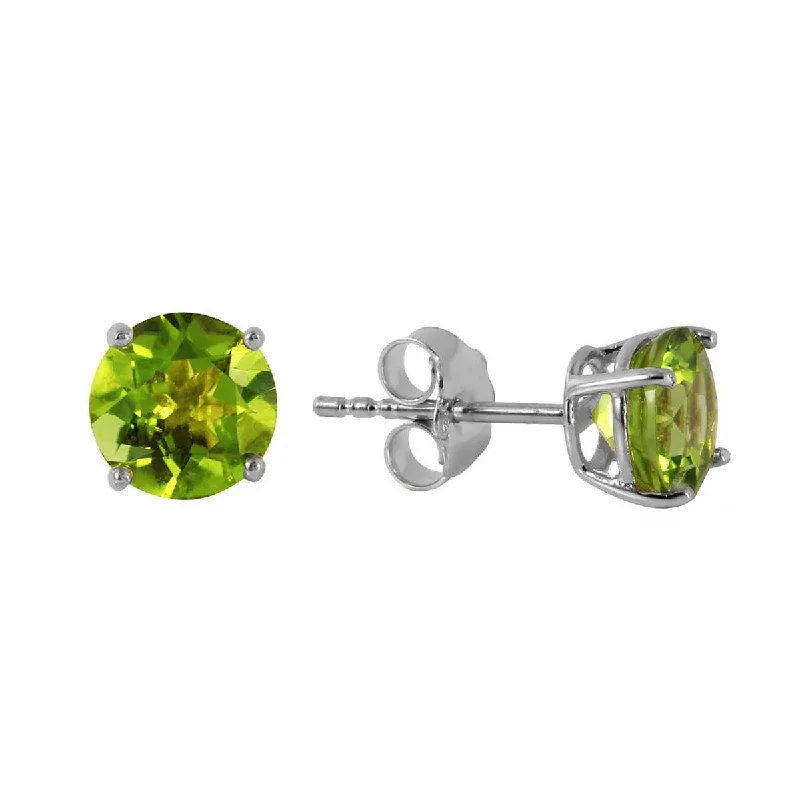 large diamond stud earrings for weddings -0.95 Carat 14K Solid White Gold I Know Why Peridot Earrings