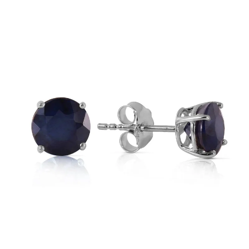 silver earrings with amethyst for weddings -0.95 Carat 14K Solid White Gold In Wonderland Sapphire Earrings