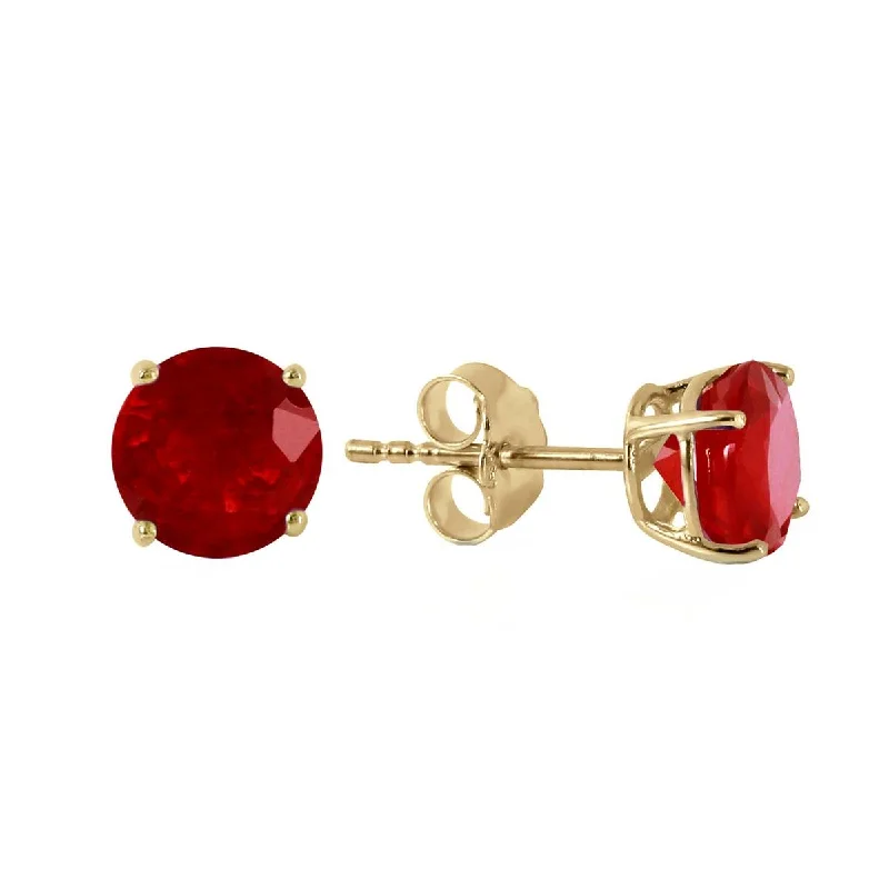 handmade pearl earrings for weddings -0.95 Carat 14K Solid Yellow Gold Fiercely We Believed Ruby Earrings