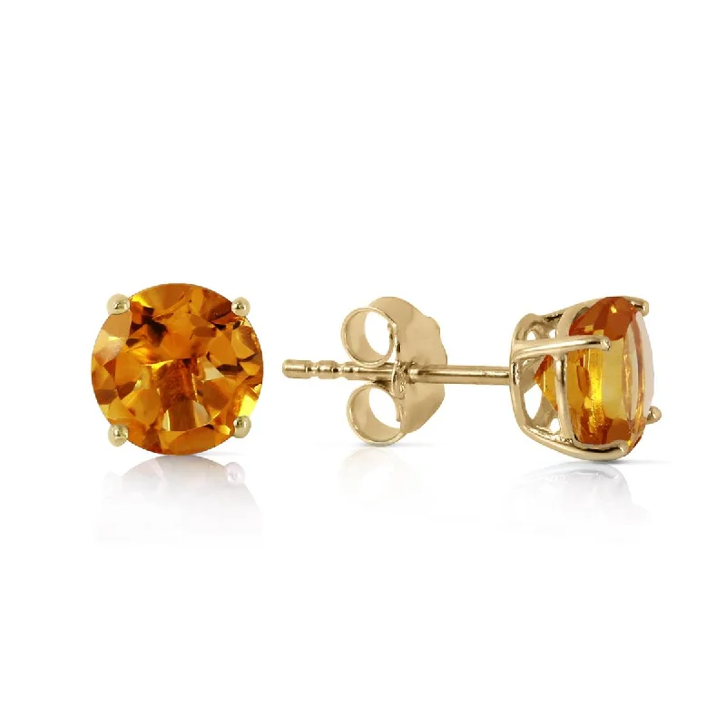 trendy silver earrings with gemstones -0.95 Carat 14K Solid Yellow Gold Somebody To Love Citrine Earrings