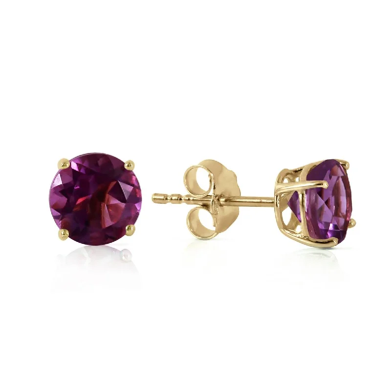 large hoop earrings with colorful stones -0.95 Carat 14K Solid Yellow Gold Sublime Target Amethyst Earrings