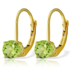 large gold earrings with diamonds -1.2 Carat 14K Solid Yellow Gold Grab And Go Peridot Earrings