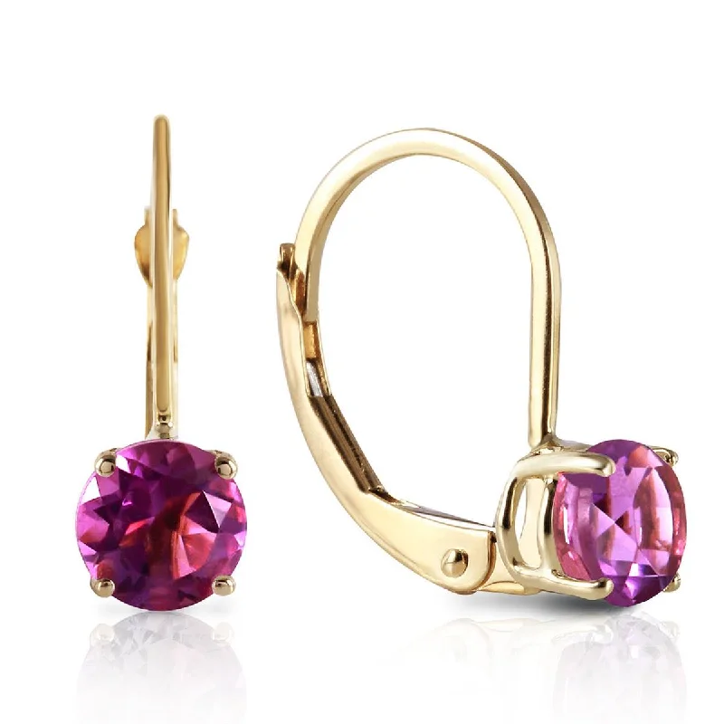 luxury gold earrings for casual wear -1.2 Carat 14K Solid Yellow Gold Iris Amethyst Earrings