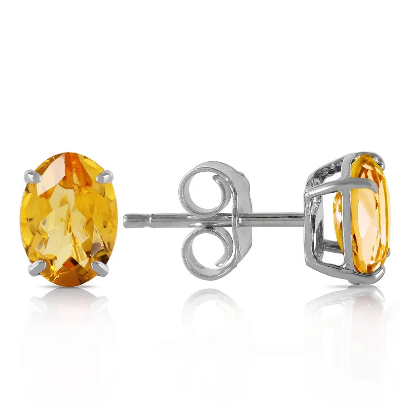 gold earrings with diamonds for special events -1.8 Carat 14K Solid White Gold I Found Someone Citrine Earrings