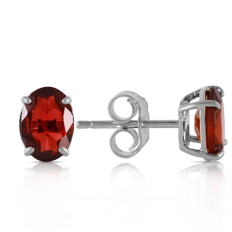 vintage gold earrings with diamonds -1.8 Carat 14K Solid White Gold Make Believe Garnet Earrings