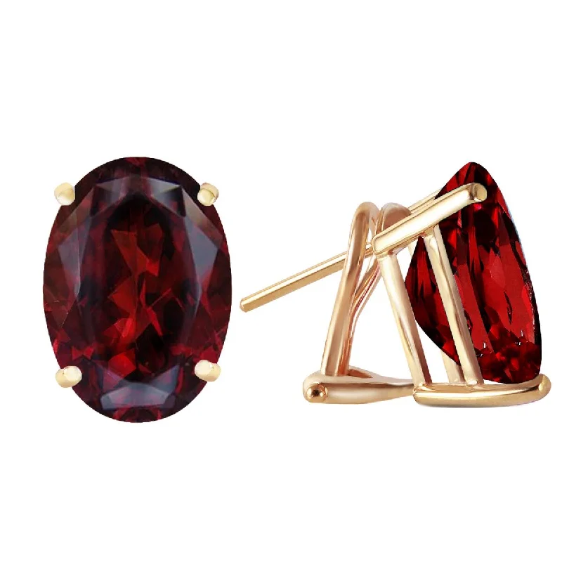 fashionable gold earrings with sapphires -13 Carat 14K Solid Yellow Gold French Clips Earrings Natural Garnet