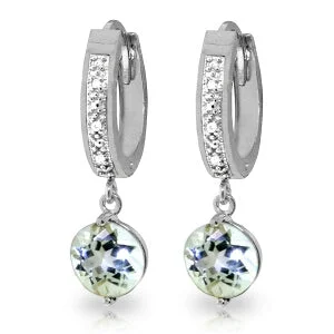 stylish hoop earrings for weddings -2.28 Carat 14K Solid White Gold Good Advice Aquamarine Diamond Earrings