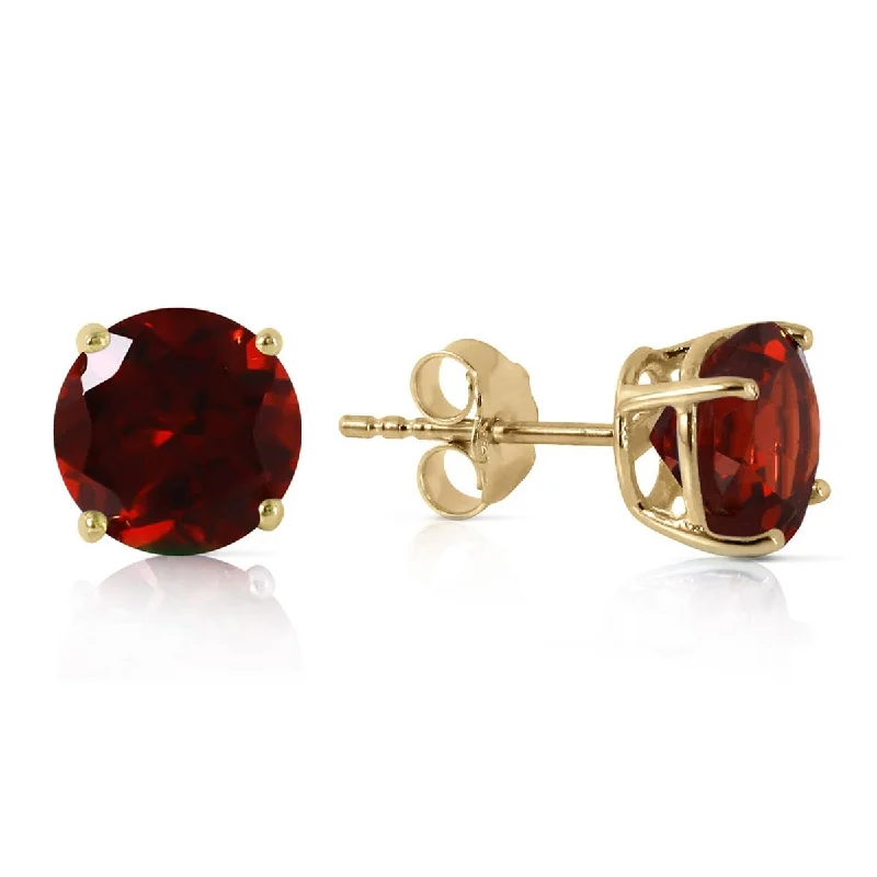 gold earrings with topaz stones for weddings -3.1 Carat 14K Solid Yellow Gold Dream Your Heart Garnet Earrings