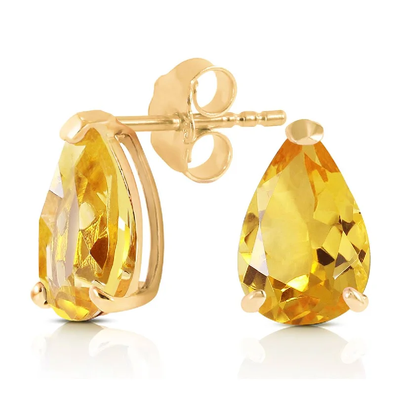 large diamond earrings for evening wear -3.15 Carat 14K Solid Yellow Gold Cherished Seconds Citrine Earrings