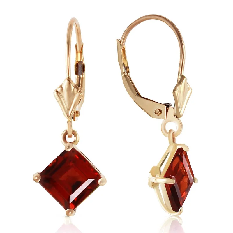 custom diamond earrings for gifts -3.2 Carat 14K Solid Yellow Gold Carrie Garnet Earrings