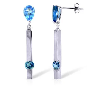 elegant earrings with turquoise stones -4.25 Carat 14K Solid White Gold I Amethyst Alive Blue Topaz Earrings