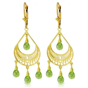 custom silver earrings with initials -6.75 Carat 14K Solid Yellow Gold Barcelona Peridot Earrings