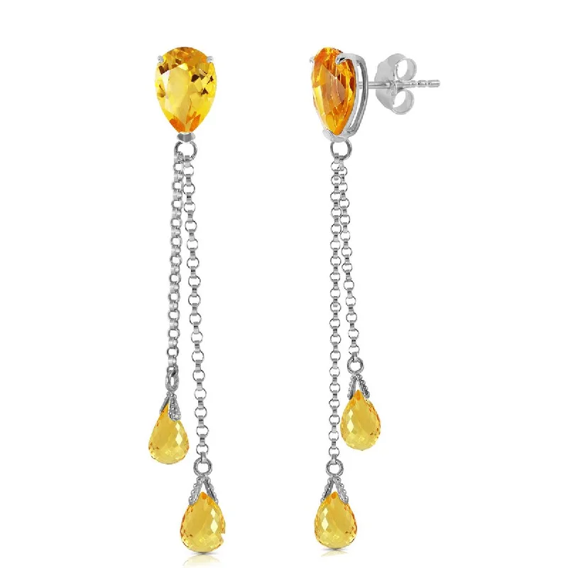 fashion earrings for bridesmaids -7.5 Carat 14K Solid White Gold You Are My Home Citrine Earrings