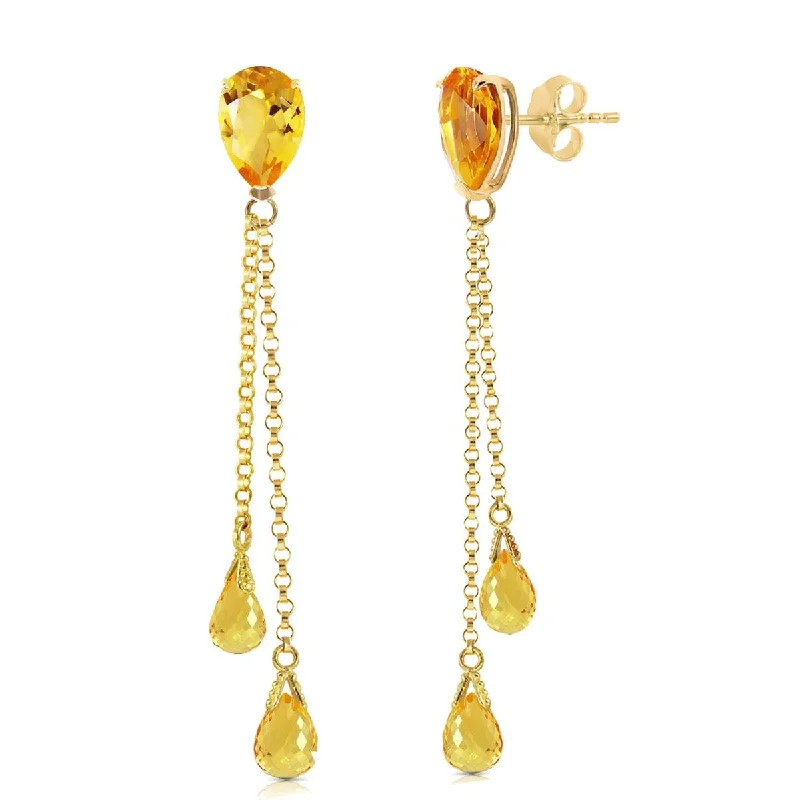 personalized drop earrings with initials -7.5 Carat 14K Solid Yellow Gold Eloquence Citrine Earrings