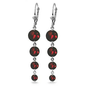 unique drop earrings with diamonds -7.8 Carat 14K Solid White Gold Chandelier Earrings Natural Garnet