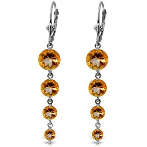 luxury diamond earrings for formal occasions -7.8 Carat 14K Solid White Gold Hope Will Find You Citrine Earrings