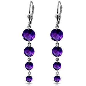 custom gemstone earrings for special occasions -7.8 Carat 14K Solid White Gold Love Survives Amethyst Earrings