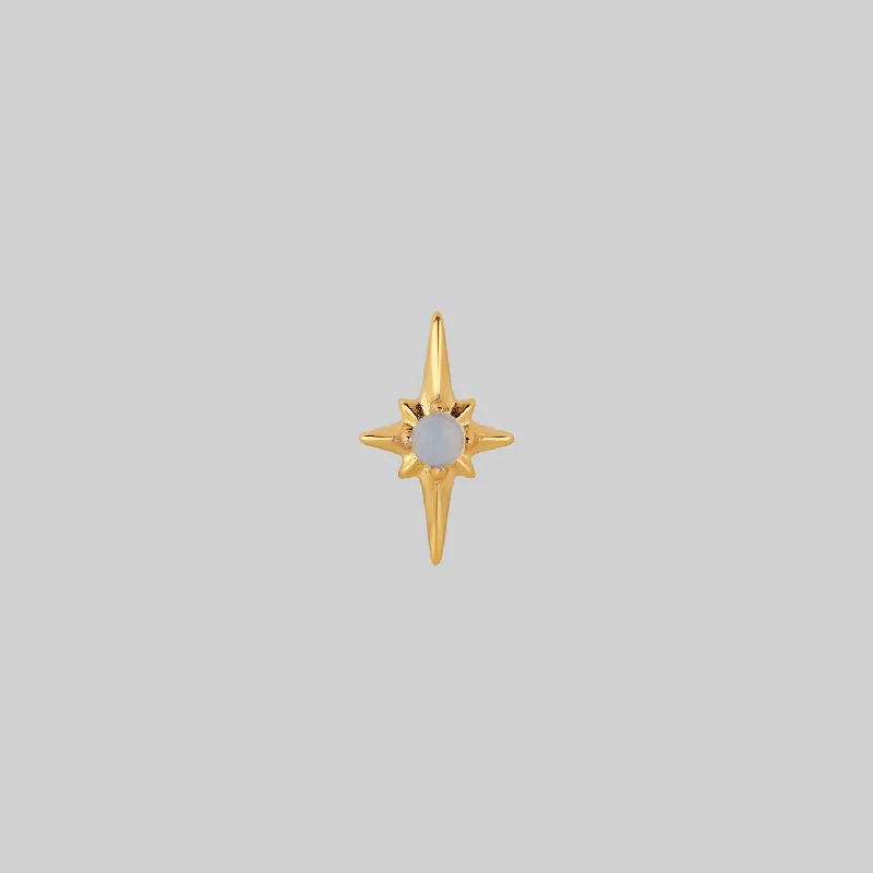 statement gold earrings for gifts -NOVA. Star Flare Opalite Stud Earring - Gold