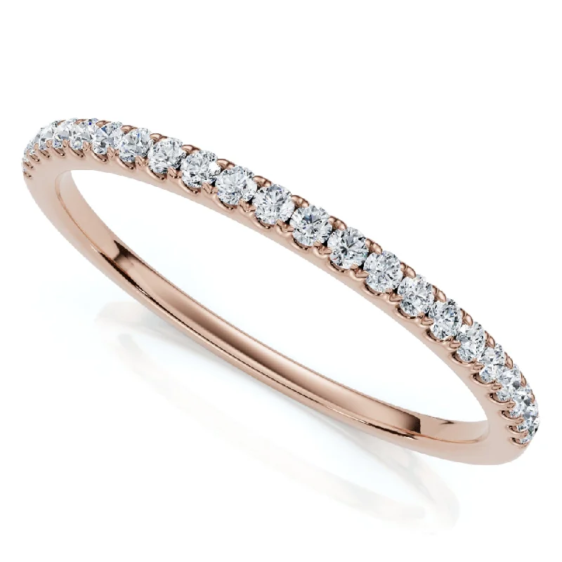 affordable diamond engagement rings -1/4Ct Diamond Wedding Ring Prong Set Stackable Anniversary Band Gold Lab Grown