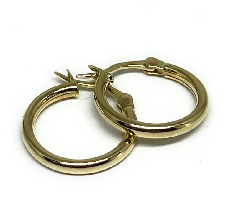 silver earrings for gifts with diamonds -10k Solid Gold Mini Baby Hoop Earrings (FCE 14)