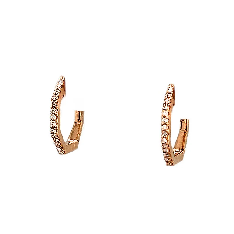 gold earrings for special occasions -14 Karat Huggie Octagon Earrings