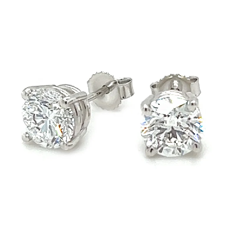 gold earrings with diamonds for brides -2cttw Lab Grown Diamond Earrings