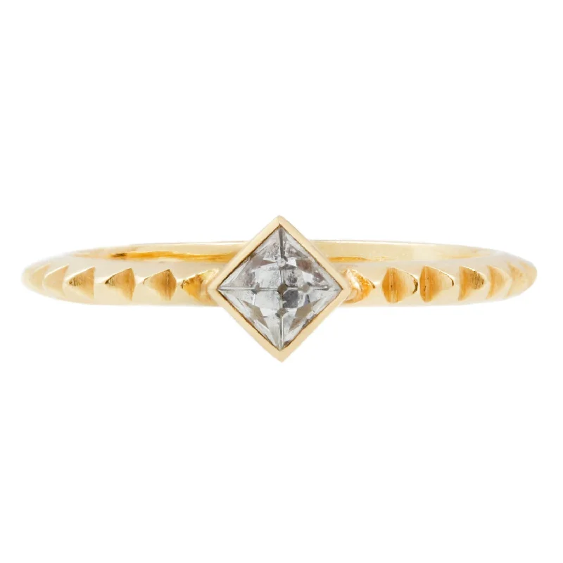 men's gold wedding rings -Apex Diamond Solitaire