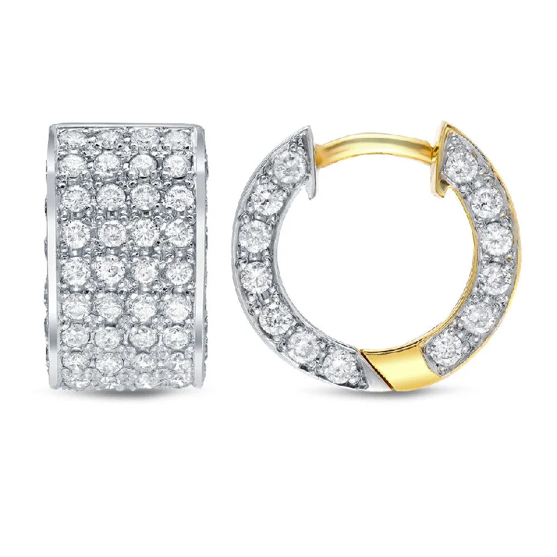 pearl earrings with diamond accents -Auriya 14k Two-tone Gold 2ct TDW Diamond Pave endless Hoop Earrings (H-I, SI1-SI2)