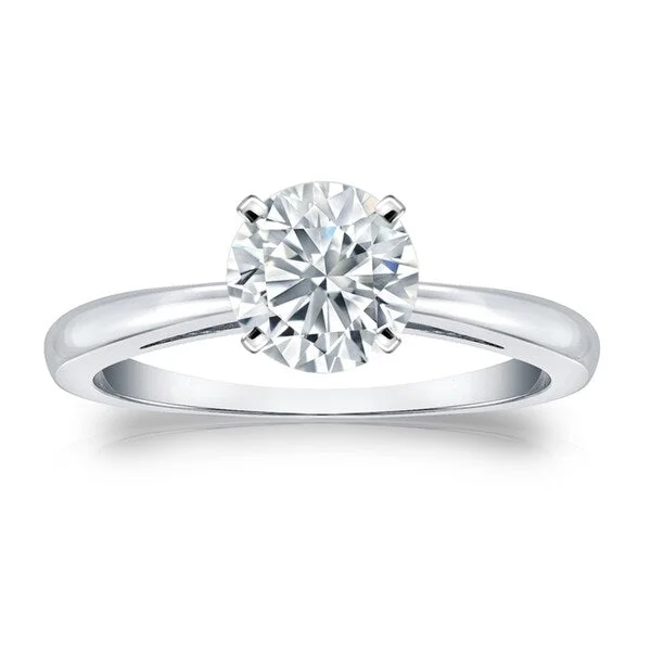 affordable fashion engagement rings -Auriya Platinum GIA Certified 1.50 carat TW Round Solitaire Diamond Engagement Ring